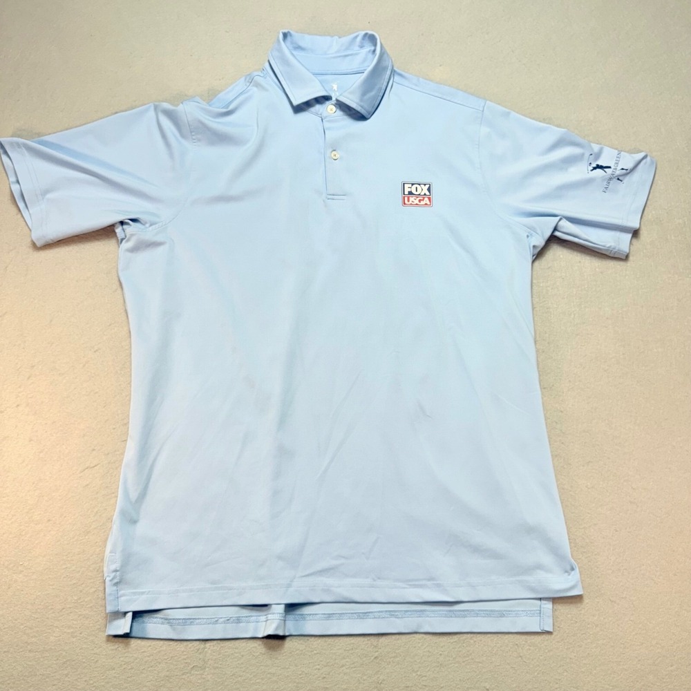 Fairway & Greene Golf Polo FOX USGA Logo Short Sleeve Light Blue‎ Large, Sports